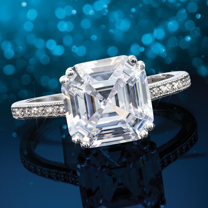 Asscher Cut Ring & Earrings